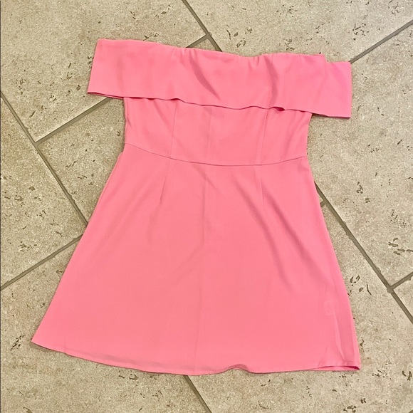 By the way, pink off the shoulder mini dress - Picture 2 of 2